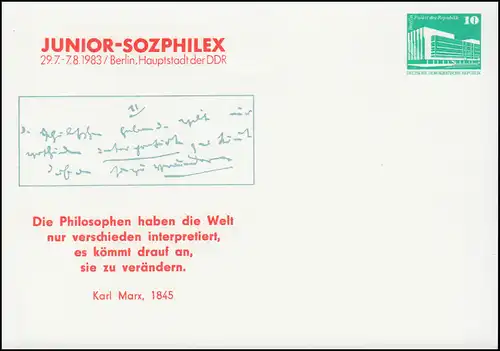 PP 17/38 Bauwerke 10 Pf JUNIOR-SOZPHILEX Berlin 1983, **