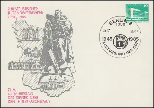 PP 17/57 Constructions Libération du fascisme 1984/85, SSt BERLIN Fédération culturelle 1985