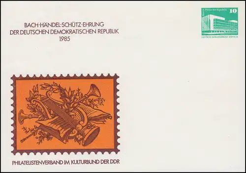 PP 17/55 Bauwerke 10 Pf Bach-Händel-Schütz-Ehrung 1985, **