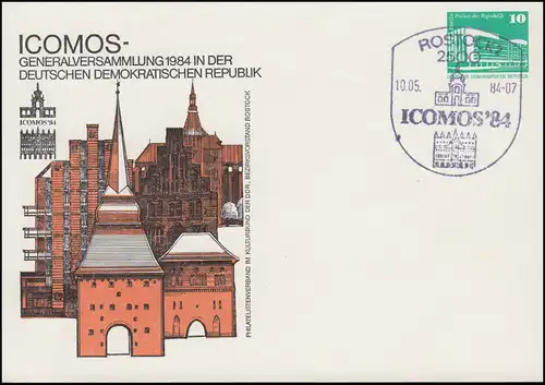 PP 17/50 Bauwerke 10 Pf ICOMOS-Generalversammlung 1984, SSt ROSTOCK 1984