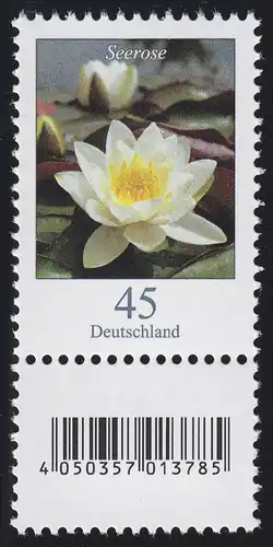 3303 Seerose 45 Cent aus 200er-Rolle, mit Nummer und Codierfeld -785 **
