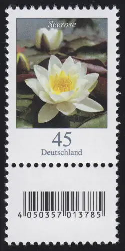 3303 Seerose 45 Cent aus 200er-Rolle, mit Nummer und Codierfeld -785 **