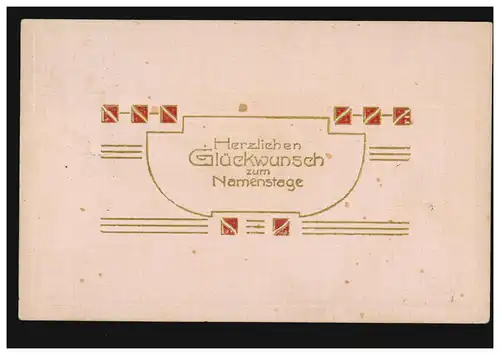 Carte de vue Jour du nom Représentations Art Nouveau, DÜSSELDORF 1 f 13.7.1914