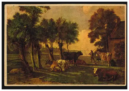 AK Paul Potter: Bovins sur le pâturage, HÖXTER 1944