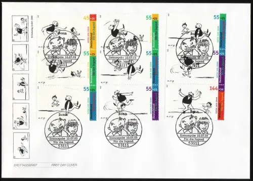2349-2353 set ZD de Bl.63 Bloc de jeunes 2003 - FDC Bonn