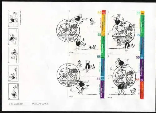 2349-2353 ZD-Set aus Bl.63 Jugendblock 2003 - FDC Bonn