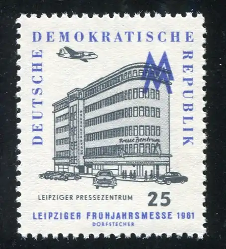 814I Leipziger Messe 25 Pf: tache sur la façade gauche de vitrine, champ 36 **