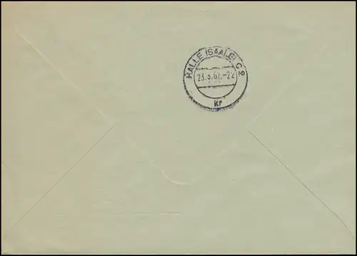 ZKD-Brief VEB Binnenhäfen Saale AKEN 23.3.1967 an die DN in HALLE/SAALE 23.3.67