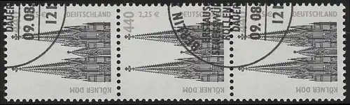 2206 SWK Doppelnominale 440/225, 3er-Streifen + Nr. O