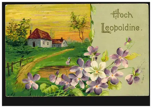 Ansichtskarte Vornamen: Hoch Leopoldine! Landschaftsbild, WIEN um 1910