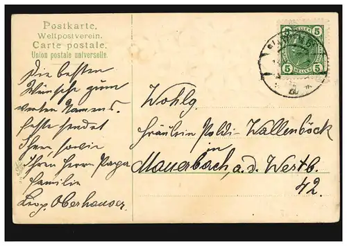 Ansichtskarte Vornamen: Hoch Leopoldine! Landschaftsbild, WIEN um 1910