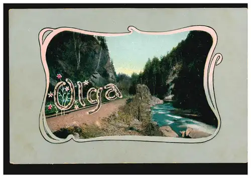 Carte postale Prénoms: Olga, Paysage, Editeur E.S.D., Inutilisé