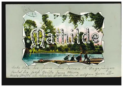 Ansichtskarte Vornamen: Mathilde, Flußlandschaft Flößer, KEMPTEN / ALLGÄU 2.3.05