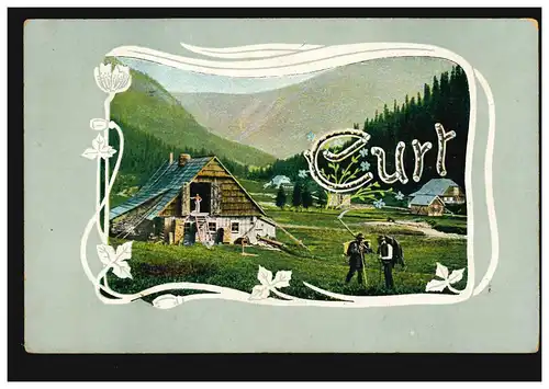 Carte postale Prénoms: Curt, Almlandschaft, Editeur E.S.D., non utilisé