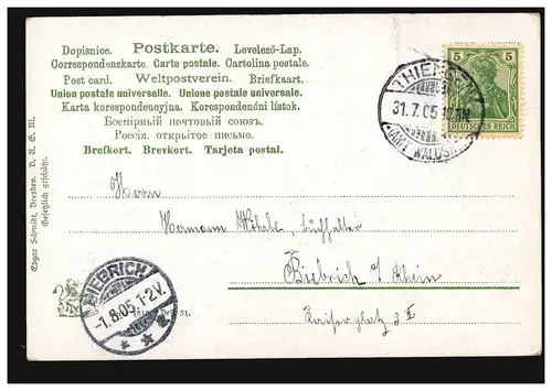 Carte postale Prénoms: Hermann, ville avec pont, THIENGEN (AMT WALDSHUT)