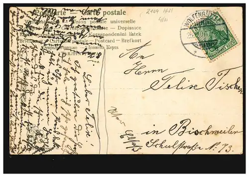 Ansichtskarte Vornamen: Felix, Landschaft mit Ruderboot, WOLFENBÜTTEL 25.6.1907