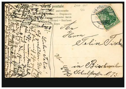 Carte postale Prénoms: Felix, Paysage avec bateau à rames, BUTS DE WOLL 25.6.1907