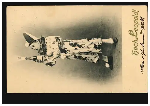 Ansichtskarte Vornamen: Hoch Leopold! Junge als Zauberer, WIEN um 1900