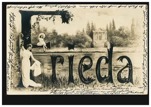 Carte postale: Frieda, Parking, Carte postal locale MUNICH 13.9.1904
