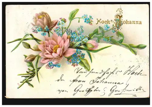 Ansichtskarte Vornamen: Johanna, Blumen, Ortspostkarte WIEN 22.5.1900
