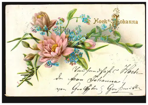 Carte postale: Johanna, Fleurs, Carte postal locale VIENNE 22.5.1900