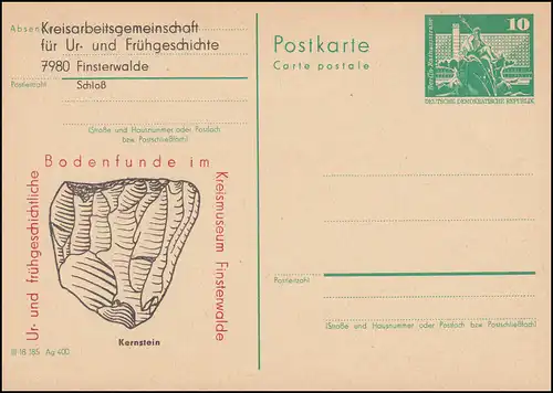 DDR P 79 Archéologie - Fond de terre Kernstein 1982, **