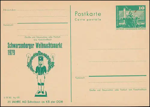DDR P 79 Marché de Noël Schwarzenberg Bergmann 1979, **