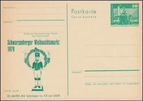 DDR P 79 Schwarzenberger Weihnachtsmarkt Kerzenständer 1979, **