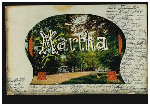Carte postale Prénoms: Martha, Paysage avec avenue, MARXLOH (KR. RUHRORT) 1905