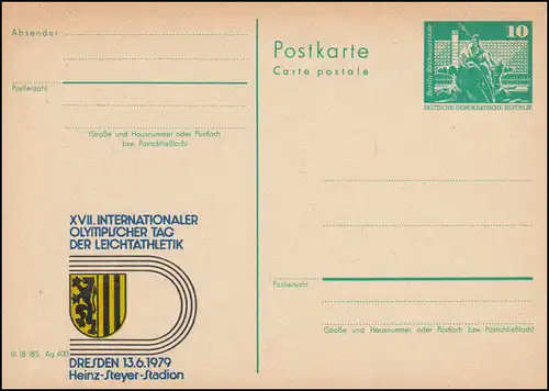 DDR P 79 Journée olympique de l'athlétisme Dresde 1979, **