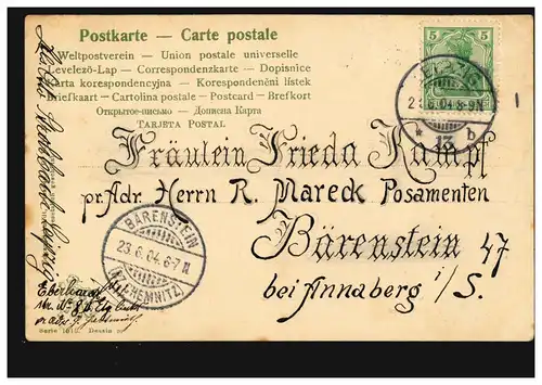 Carte postale Prénoms: Otto, Paysage, LEIPZIG 13b 22.6.1904