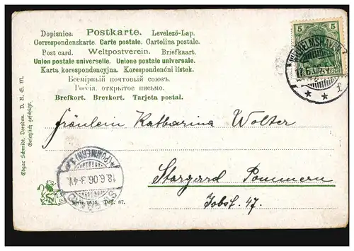 Ansichtskarte Vornamen: Käthe, Landschaft mit Bergen, WILHELMSHAVEN 16.6.1906