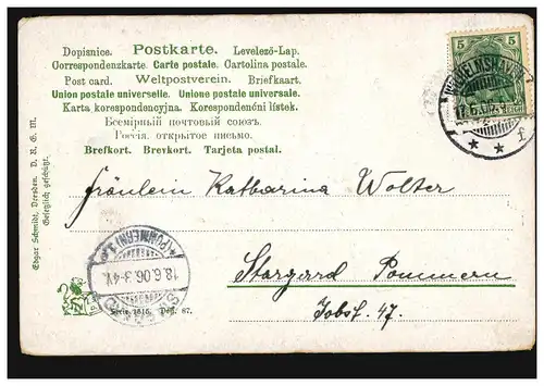 Carte postale Prénoms: Käthe, Paysage avec montagnes, WILHELMSHAVEN 16.6.1906