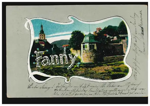 Ansichtskarte Vornamen: Fanny, Wehrmauer einer Stadt, TUTTLINGEN 23.10.1904