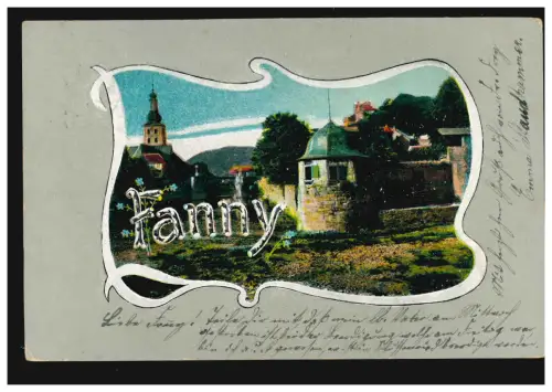 Ansichtskarte Vornamen: Fanny, Wehrmauer einer Stadt, TUTTLINGEN 23.10.1904