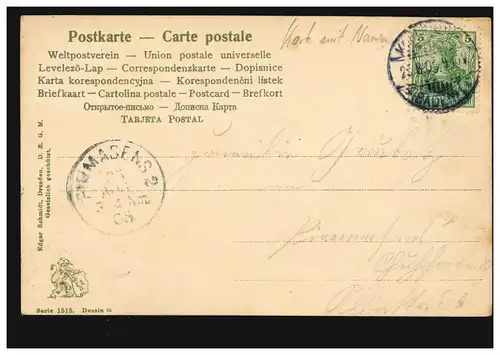 Ansichtskarte Vornamen: Louise, Küstenlandschaft, KARLSRUHE 25.8.1905