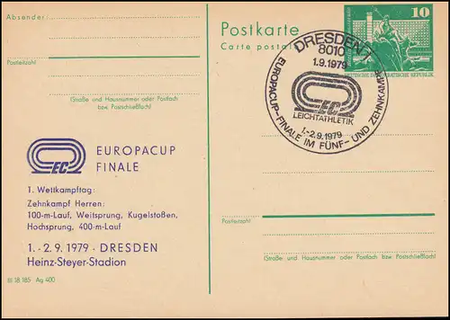 P 79 Finale de la Coupe d'Europe Athlétisme Dresde 1er jour 1979, SSt DRESDEN Stadium