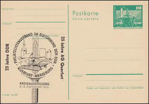 DDR P 79 Exposition circulaire 25 ans AG Querfurt 1974, **