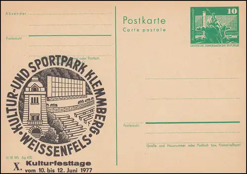 DDR P 79 Kulturfesttage in Weißenfels 1977, **