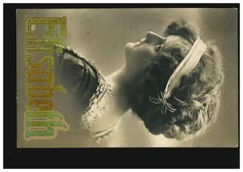 Ansichtskarte Vornamen: Elisabeth, Frauenbild mit Haarband, WASUNGEN 6.6.1913