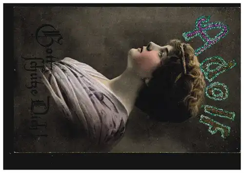 Carte postale Prénom Adolf, photo de femme, inutilisé