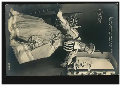 Ansichtskarte Vornamen: Gretchen als Theaterfigur, ungebraucht 