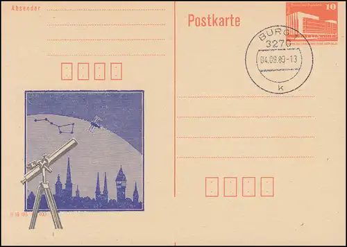 DDR P 86II Astronomie - Teleskop Nachthimmel Sternbild Satellit, BURG 4.9.89