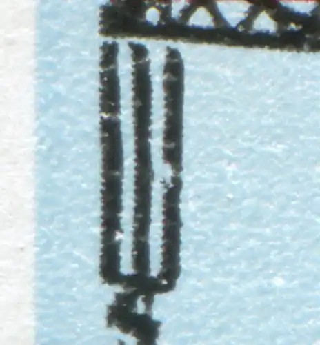 2942II Befreiung 20 Pf: rechter Seilzug des Kranhakens beschädigt, Feld 10 **