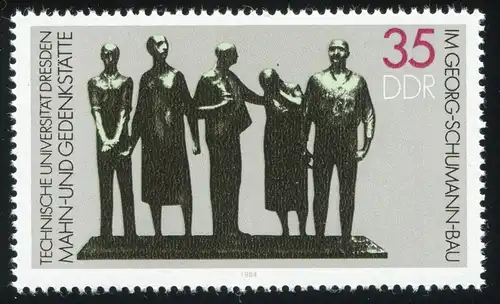 2897 Mémorial de Dresde: premier T de UNIVERSITÉ abrégé ci-dessous, case 18, **