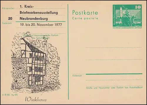DDR P 79 Ausstellung Neubrandenburg Wiekhaus 1977, **