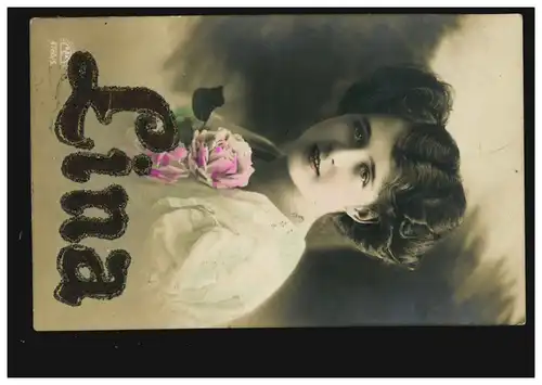 Carte postale Prénoms: Lina, Femme, BERLIN-STEGLITZ 30.4.1912