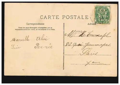 Carte postale Prénoms: 15 juillet Jour du nom Henriette Bonne Fetel, couru 1907