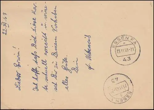 DDR P 64aII avec des extraits GA Ulbricht et Pieck comme carte rapide THALE 22.11.1963