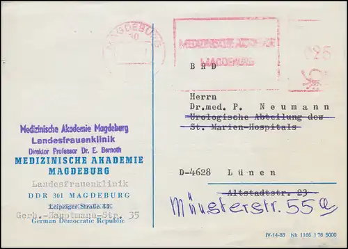 AFS Medizinische Akademie MAGDEBURG 14.10.77 Landesfrauenklinik nach Lünen